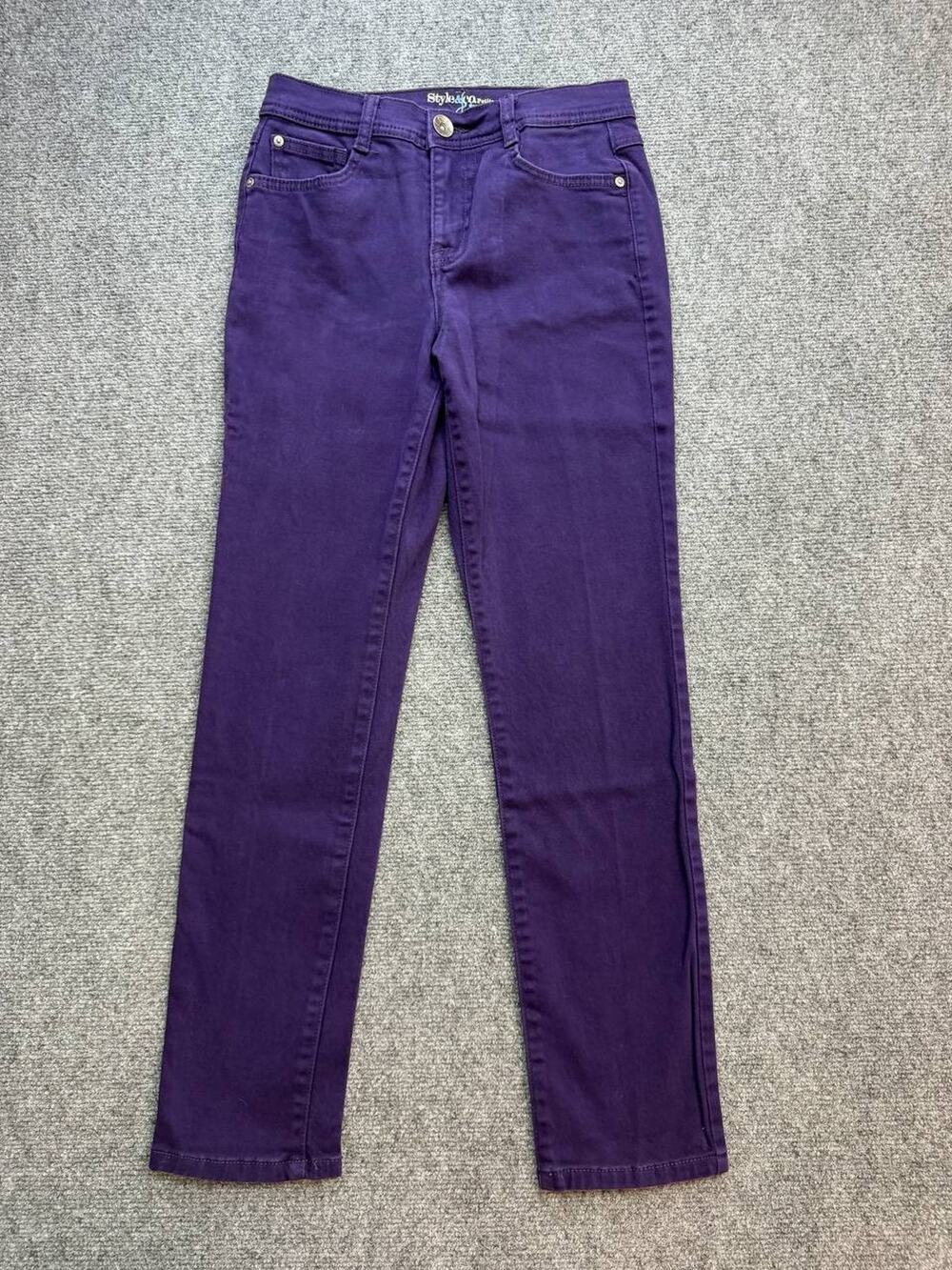Style & Co Petite Women’s Purple Tummy Control Straight Leg Jeans